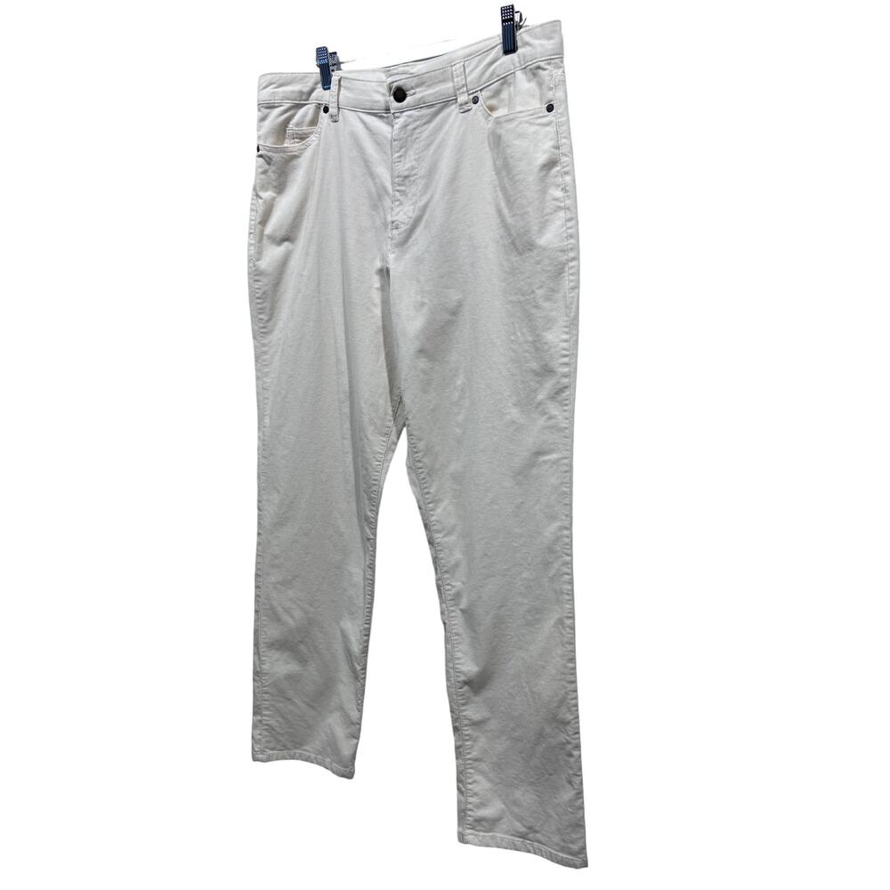 Coldwater Creek Wmns 12 Straight Leg Corduroy Stretch Trouser Pants Cream/Ivory - Picture 9 of 12
